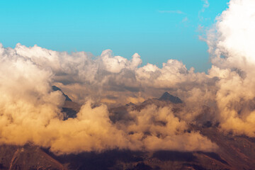 Beautiful mountain landscape. High-mountain massif,