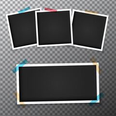 Blank instant photo frames collage
