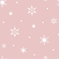 Cute Pink Snow Seamless Pattern