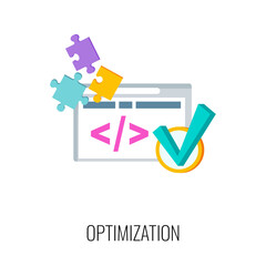 Optimization icon. SEO, increase the quantity and quality of traffic.