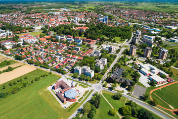 Town of Cakovec aerial view, Medjimurje