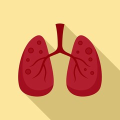 Lungs measles icon. Flat illustration of lungs measles vector icon for web design