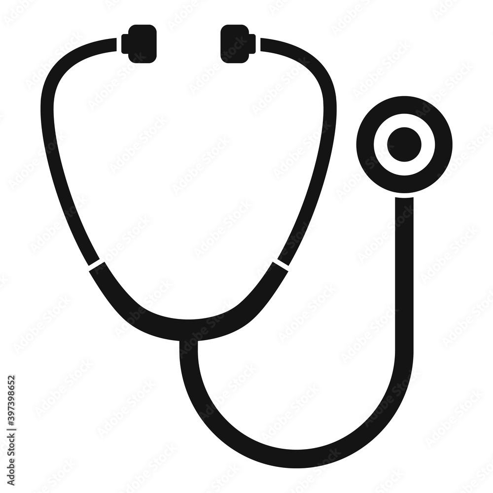 Poster stethoscope icon. simple illustration of stethoscope vector icon for web design isolated on white ba