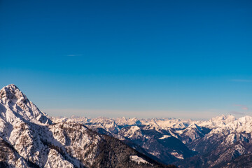 Naklejka premium winter day in the alps of Friuli Venezia-Giulia