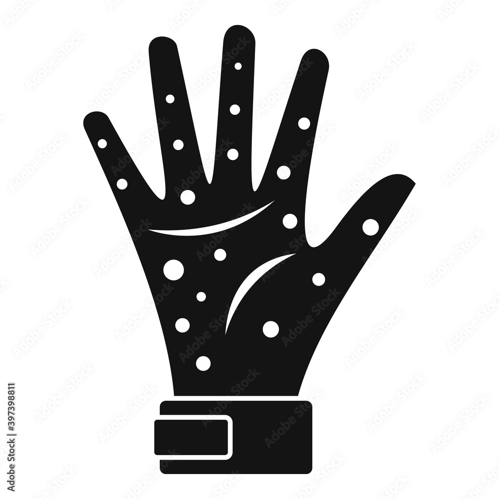 Poster hand measles icon. simple illustration of hand measles vector icon for web design isolated on white 