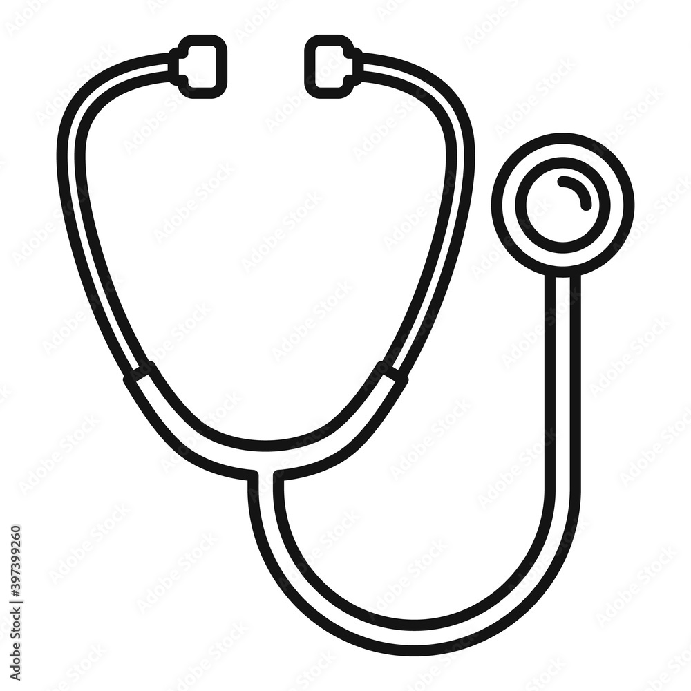 Poster stethoscope icon. outline stethoscope vector icon for web design isolated on white background