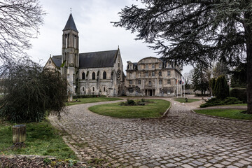 Fototapeta na wymiar The former St. Vincent Abbey was founded in 1065 by Queen Anne of Kiev and entrusted to the canons regular of the Abbey of St Genevieve in Paris, known as Génovéfains. 