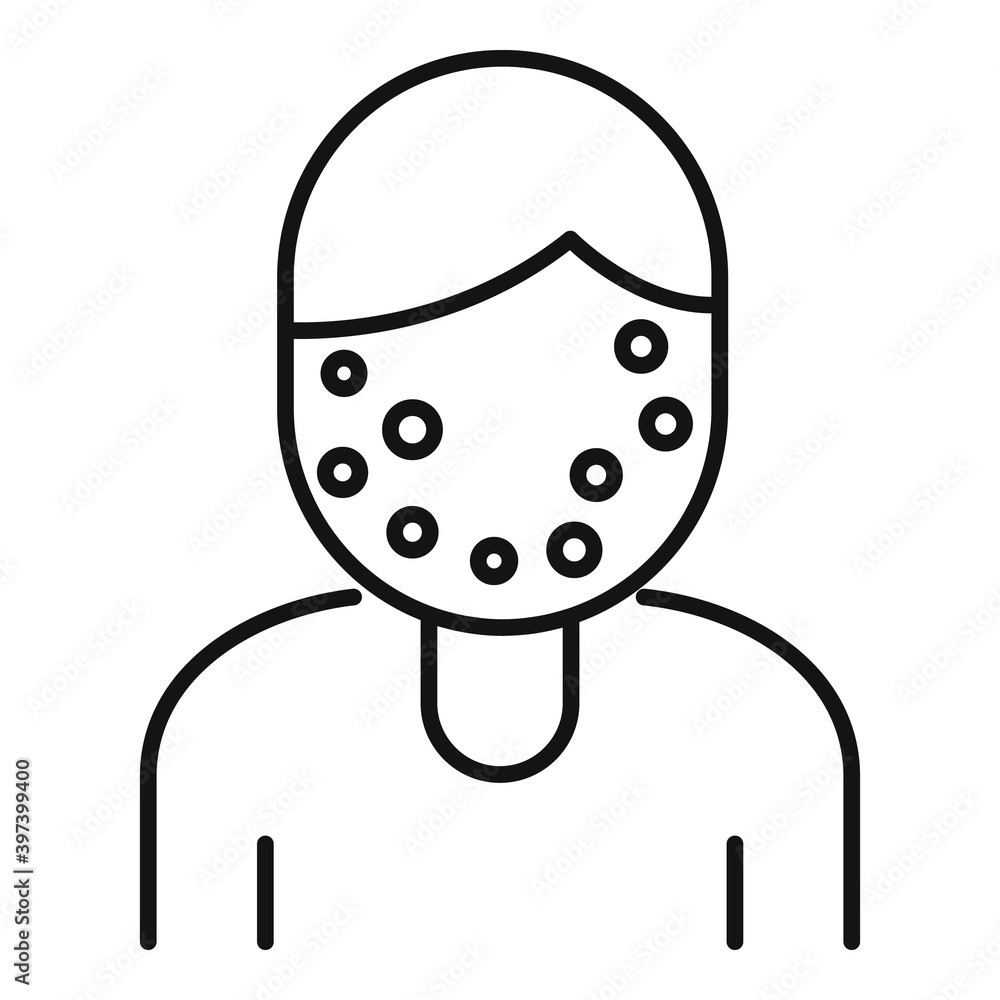 Poster face measles icon. outline face measles vector icon for web design isolated on white background