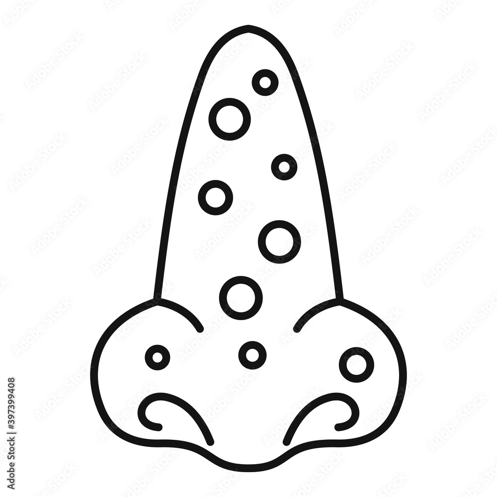 Poster nose measles icon. outline nose measles vector icon for web design isolated on white background