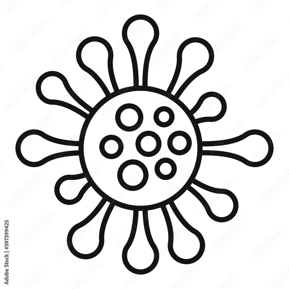 Poster measles virus icon. outline measles virus vector icon for web design isolated on white background