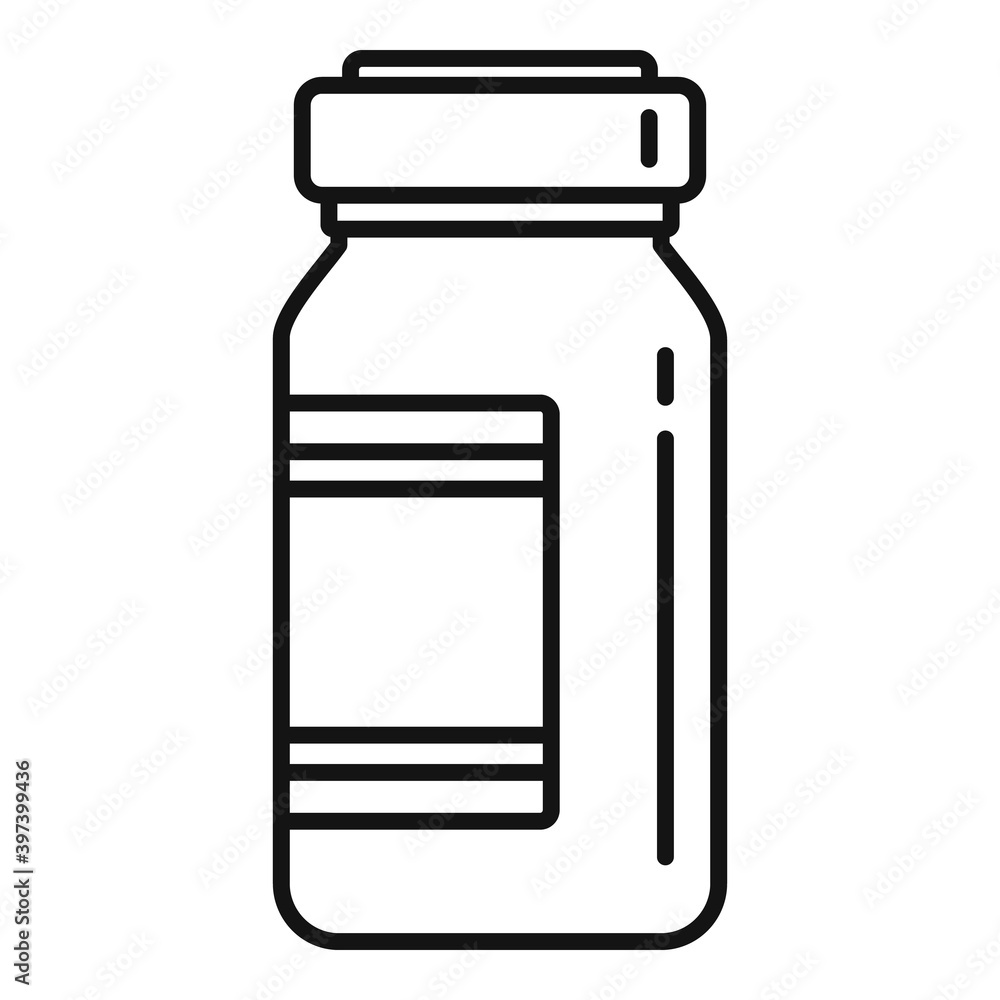 Poster measles pill jar icon. outline measles pill jar vector icon for web design isolated on white backgro