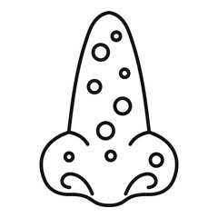 Nose measles icon. Outline nose measles vector icon for web design isolated on white background