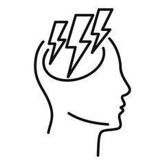 Measles headache icon. Outline measles headache vector icon for web design isolated on white background