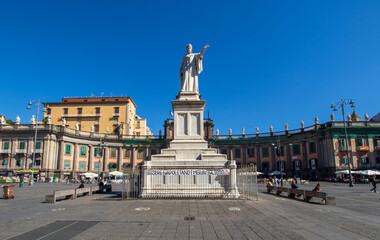 Naples, Italy - named after the poet Dante Alighieri, Piazza Dante is one of the many creations of...