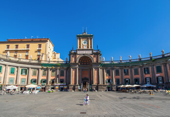 Fototapeta premium Naples, Italy - named after the poet Dante Alighieri, Piazza Dante is one of the many creations of the architect Luigi Vanvitelli. Here in particular its look