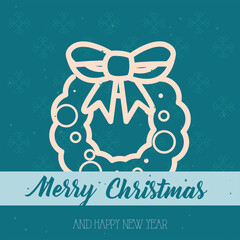 merry christmas clown with spheres and bow line style icon vector design