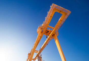 crane in customs warehouse