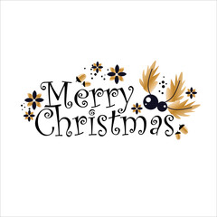 Merry christmas vector template design illustration