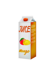 Mango juice pack. vector illustration