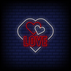 Love neon signs style text