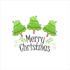 Merry christmas vector template design illustration