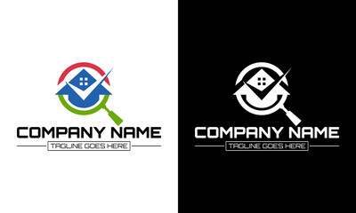 Ilustration vector graphic of  house search logo vector,House with Magnifier