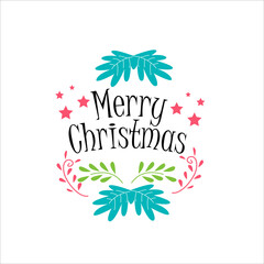 Merry christmas vector template design illustration