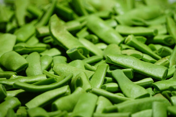 Sliced green beans texture template background