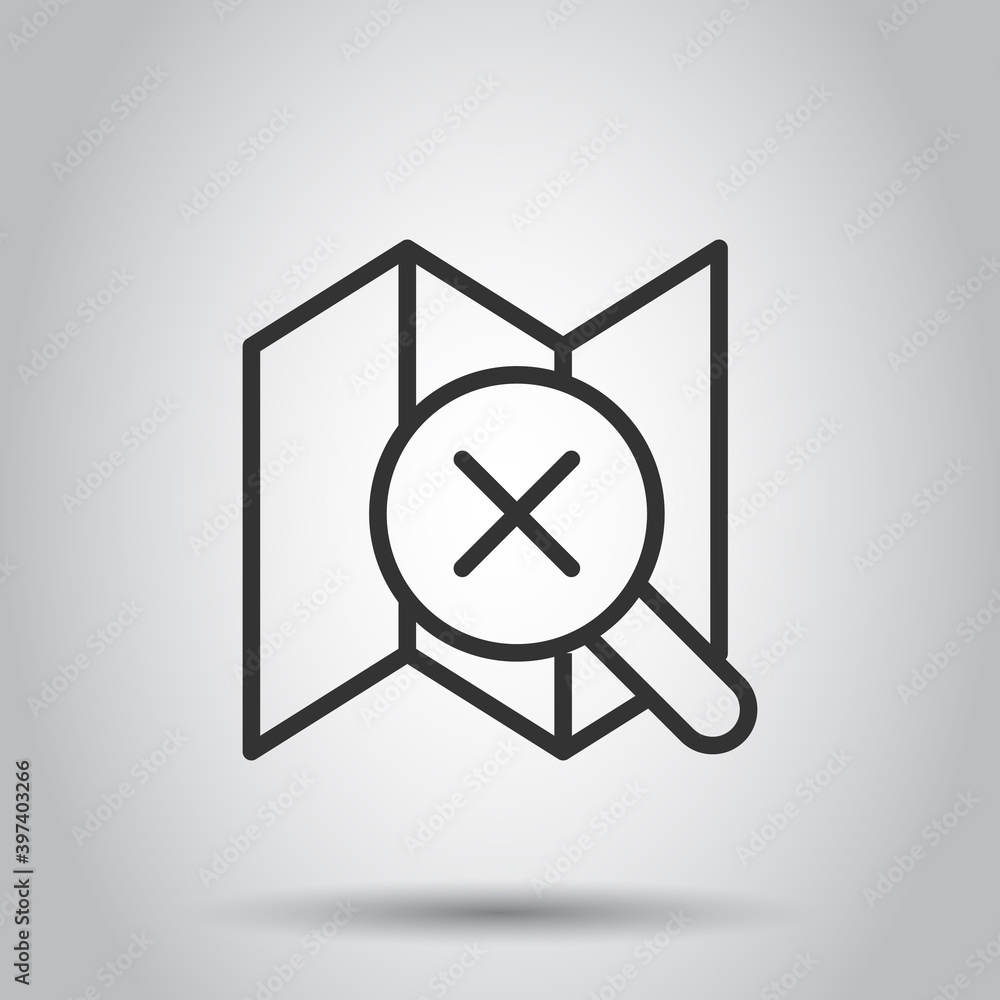 Poster search location icon in flat style. gps navigation vector illustration on white isolated background.