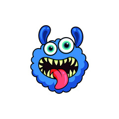 Cute monster logo. Monster logo character template vector. Character logo template.