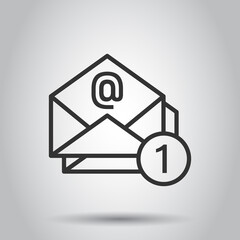 Email message icon in flat style. Mail document vector illustration on white isolated background. Message correspondence business concept.