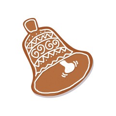 Christmas cookies. Gingerbread. Christmas Ball. Jingle bells. Template for greeting card, postcard, for holidays. 