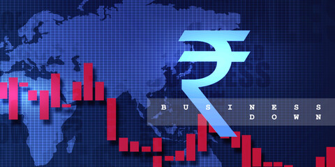 Rupee currency . 2D rendering illustration
