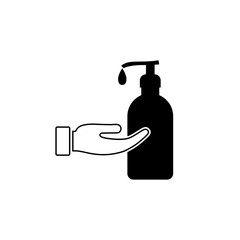 Washing hands with sanitizer liquid soap icon isolated on white background
