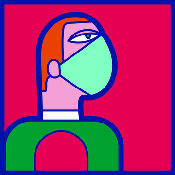 Illustration of man with mask 