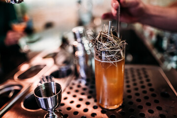 unique cocktail on the bar