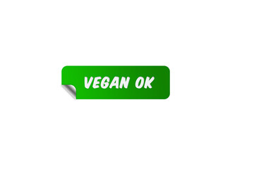 square green label displays words vegan ok