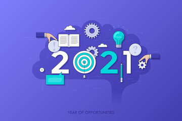 Infographic concept 2021 year of opportunities