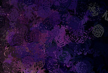 Dark Purple, Pink vector background with abstract shapes.