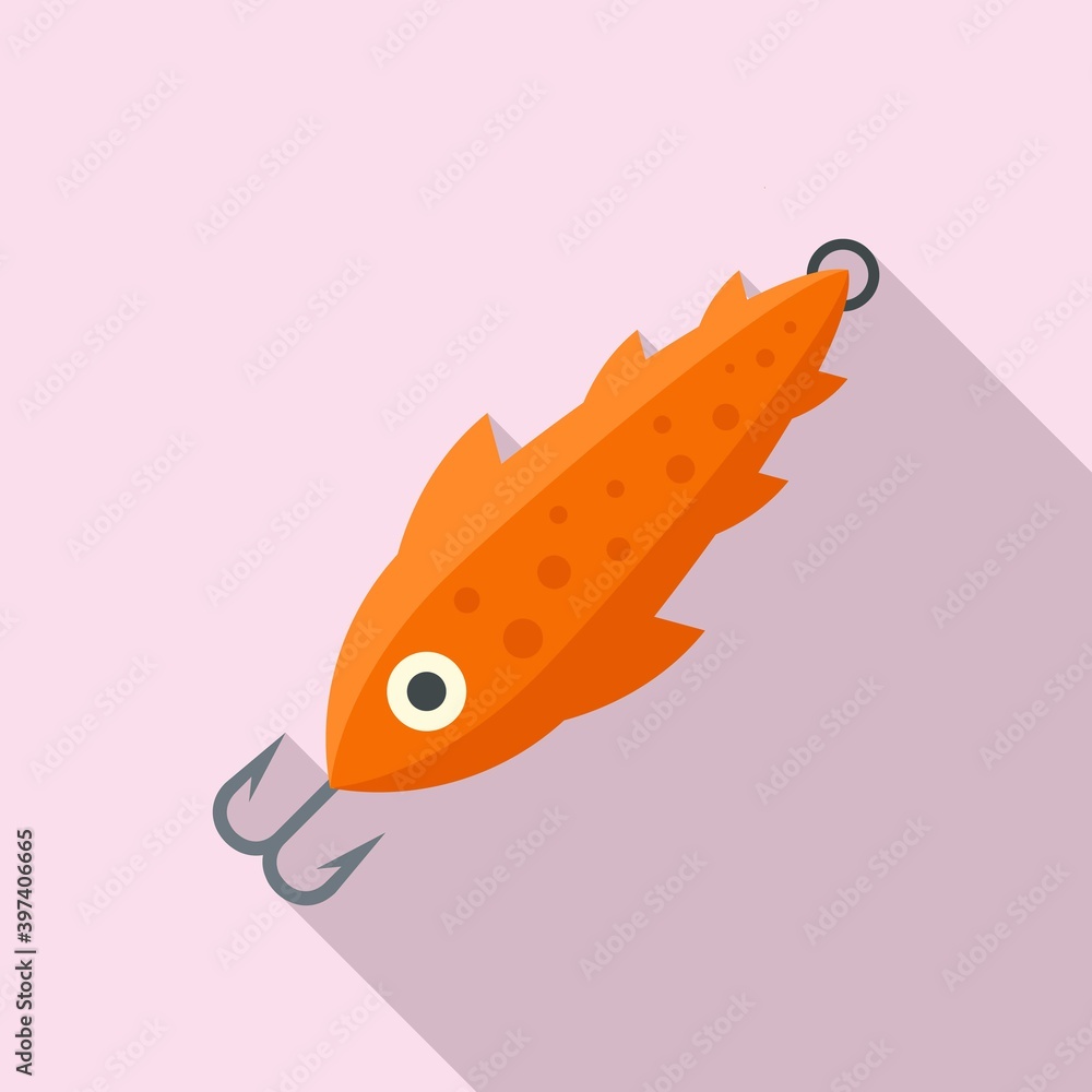 Sticker fish bait diving icon. flat illustration of fish bait diving vector icon for web design