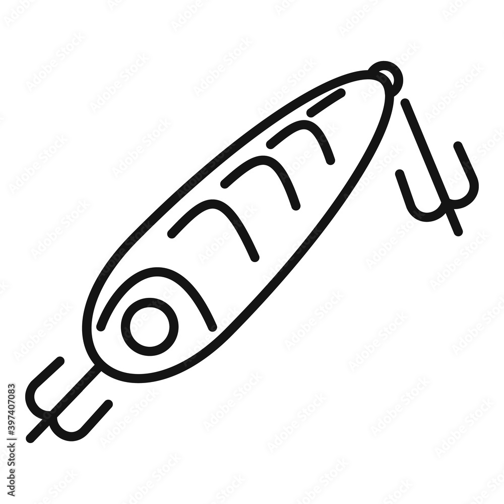 Poster fish bait catch icon. outline fish bait catch vector icon for web design isolated on white backgroun