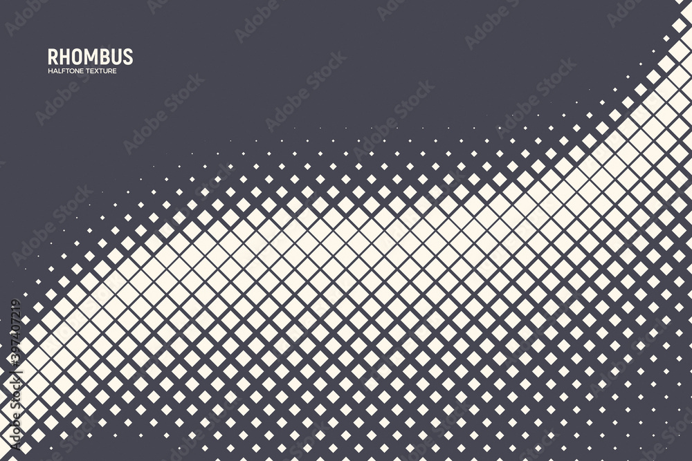 Poster vector halftone rhombus abstract geometric technology oscillation wave abstract background