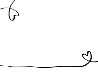 シンプルな黒色のハートマークとコピースペース