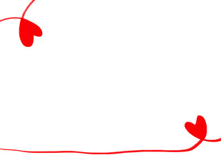 シンプルな赤色のハートマークとコピースペース