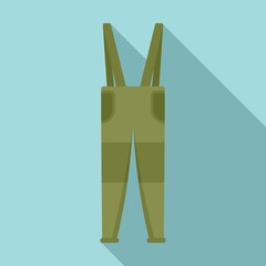 Fisherman long pants icon. Flat illustration of fisherman long pants vector icon for web design