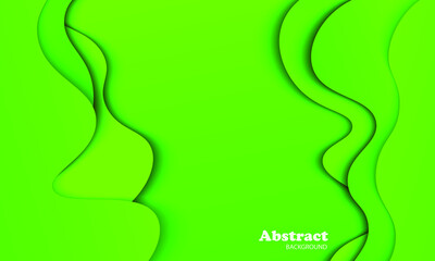 trendy abstract background with fluid paper cut and pretty light green color.