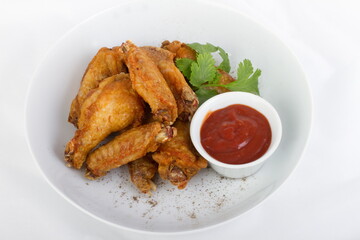 Buffalo chicken wings with ketchup