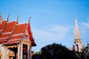 Obraz premium The Wat Chalong Buddhist temple in Chalong, Phuket, Thailand