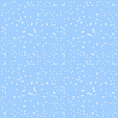 White snow falling, winter seamless pattern, poster design template, vector illustration