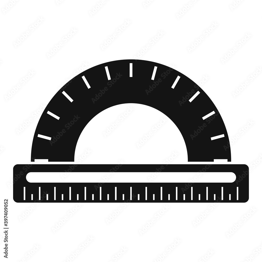 Poster protractor icon. simple illustration of protractor vector icon for web design isolated on white back